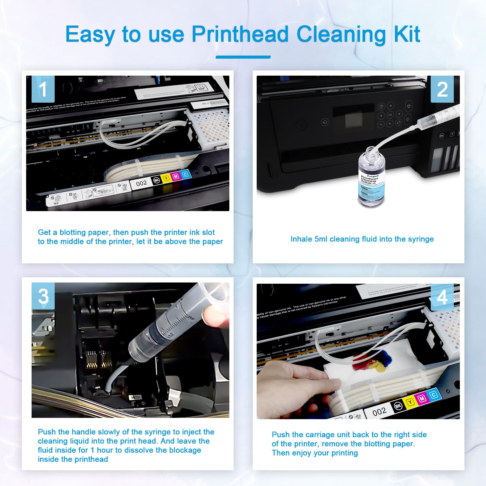 Amazon.com: Printhead Cleaning Kit Inkjet Printer 250mL, Printer